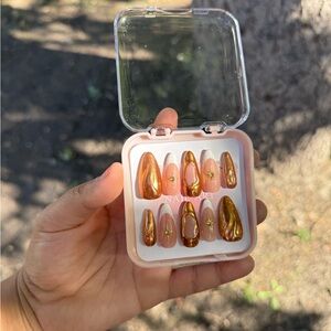 Gold and Pink Nail Art Set